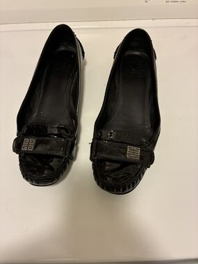 Givenchy Black Patent Leather Loafers with Logo Plaque